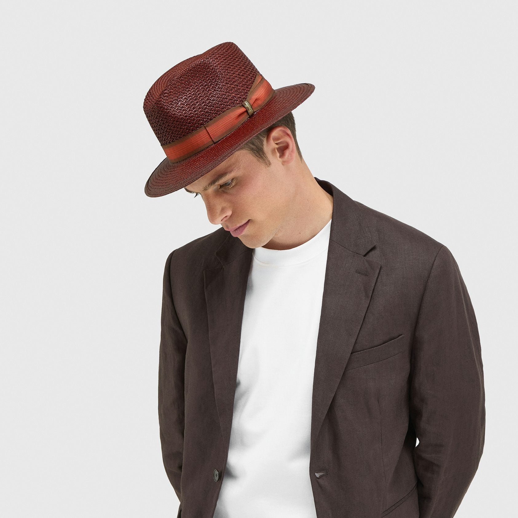 Borsalino Country in T. Medio Genuine Panama Straw Fedora Hat Made in Italy