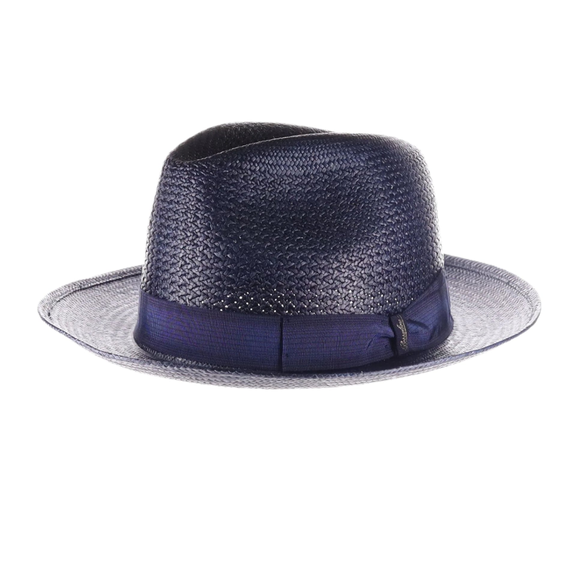 Borsalino Frederico in Navy Genuine Panama Fedora Hat Made in Italy