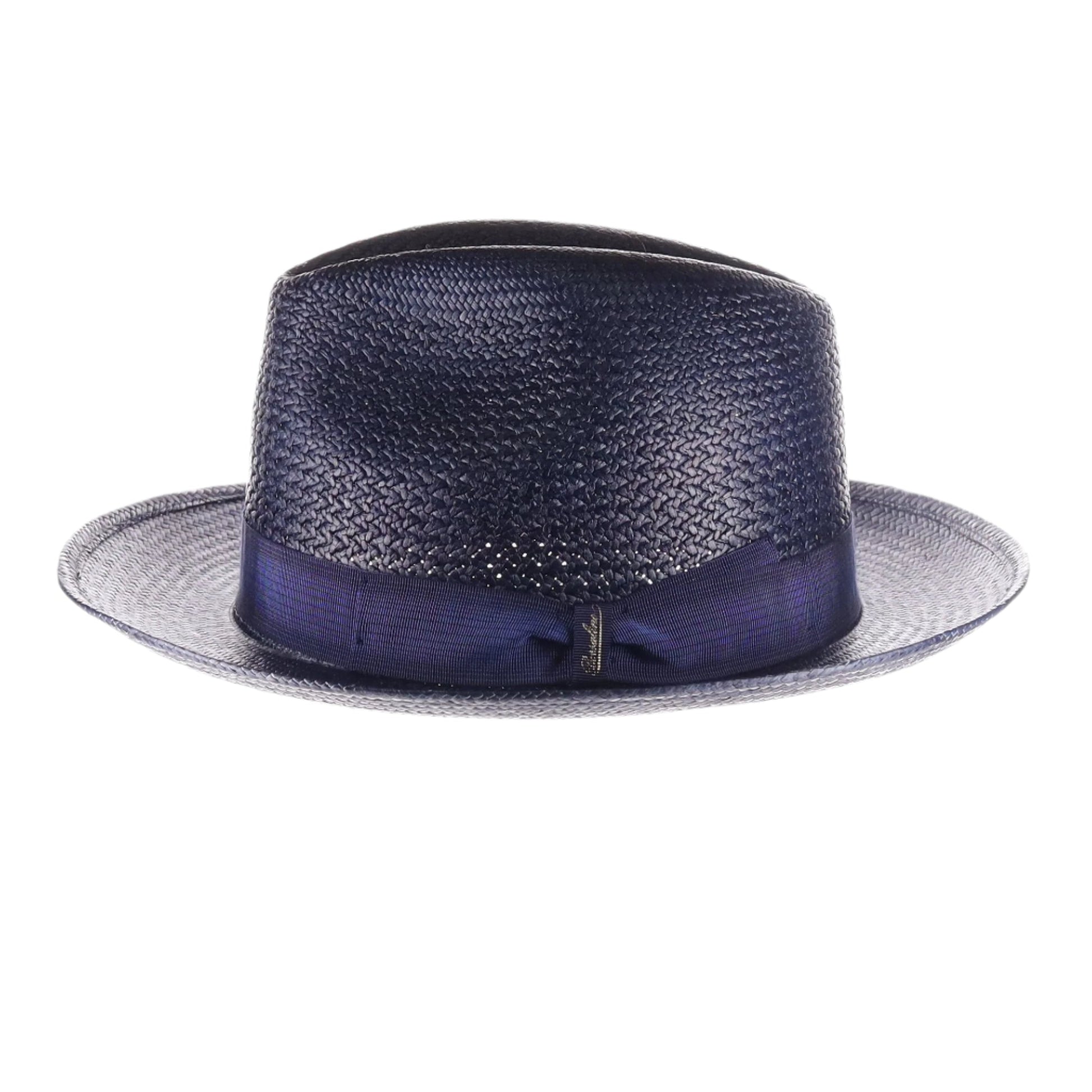Borsalino Frederico in Navy Genuine Panama Fedora Hat Made in Italy