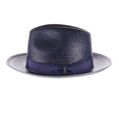 Borsalino Frederico in Navy Genuine Panama Fedora Hat Made in Italy