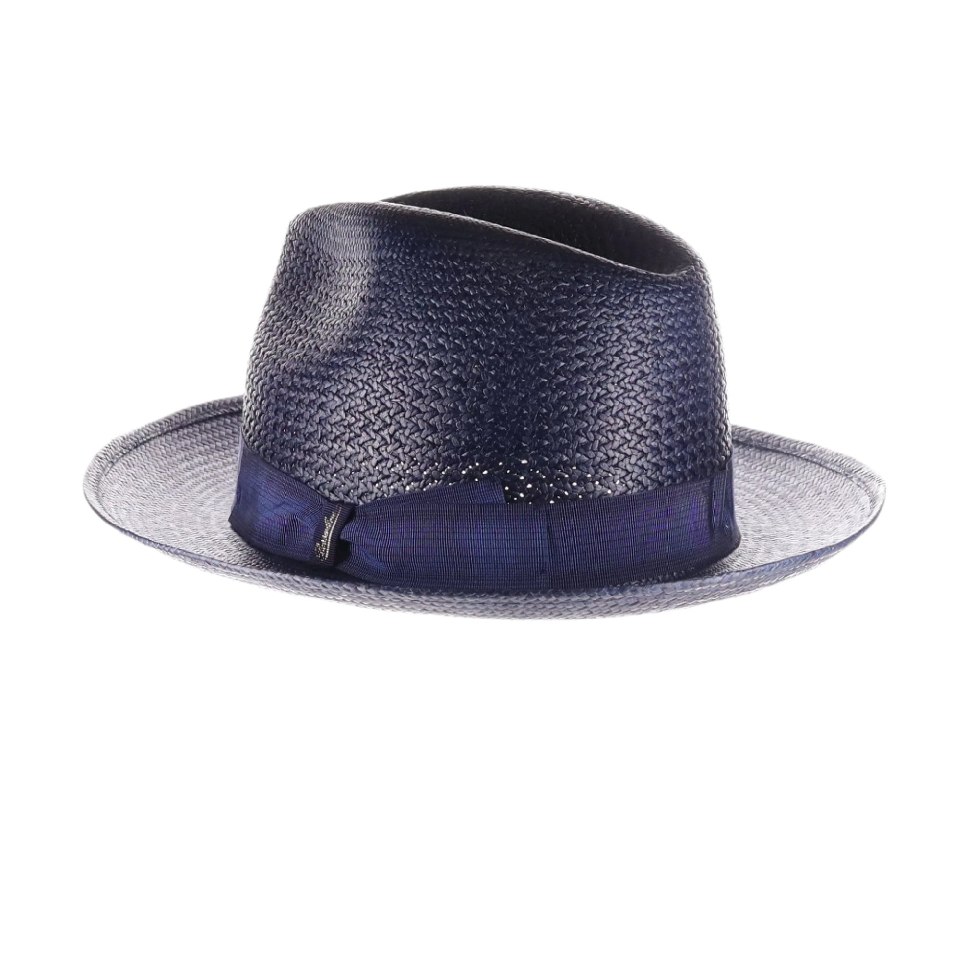 Borsalino Frederico in Navy Genuine Panama Fedora Hat Made in Italy