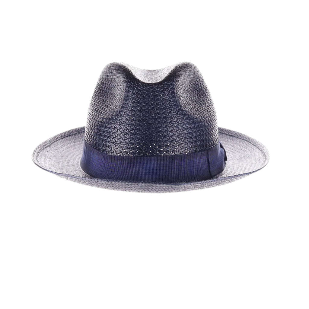 Borsalino Frederico in Navy Genuine Panama Fedora Hat Made in Italy